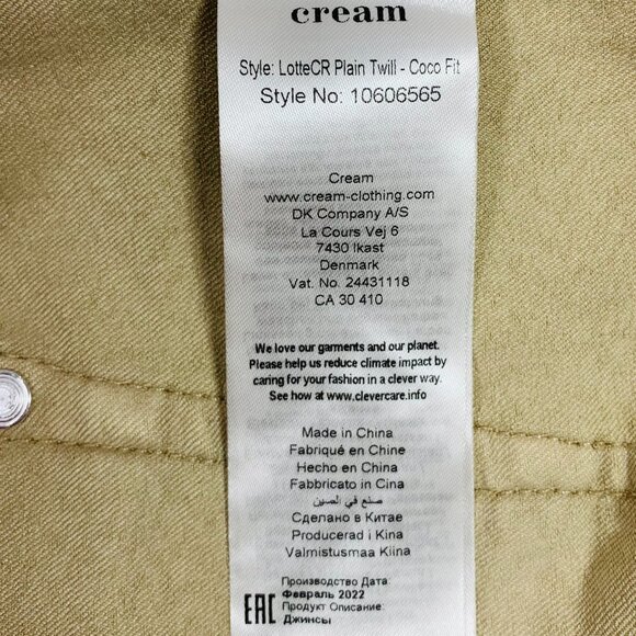 womens  beige  twill pants by Cream (Coco) size 28 - Picture 6 of 16